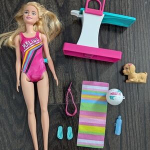 2/$25 Barbie Dreamhouse Swim‘n Dive Doll, 11.5 inch, Diving Board, Accessories